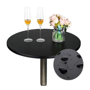 24" Black Fitted Round Table Cover